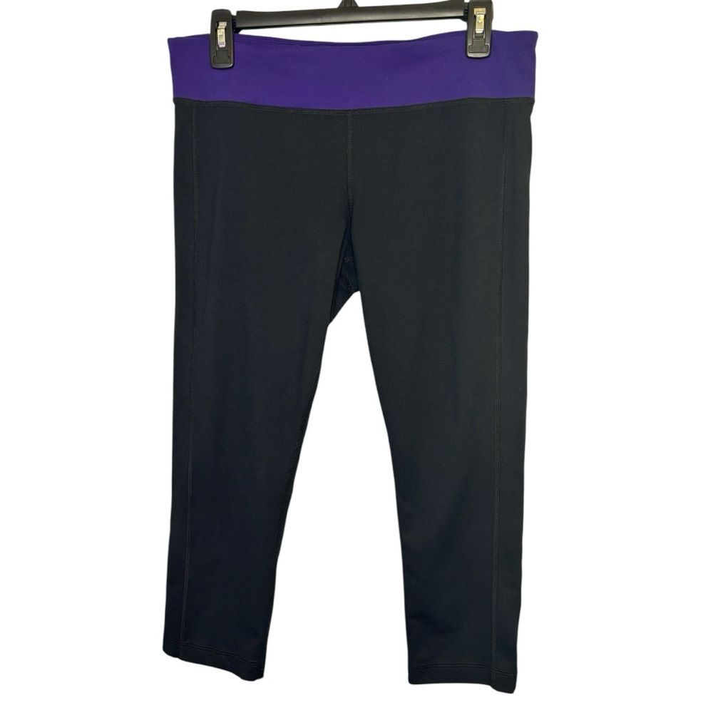 Under Armour Black and Purple Athletic Capri Leggings